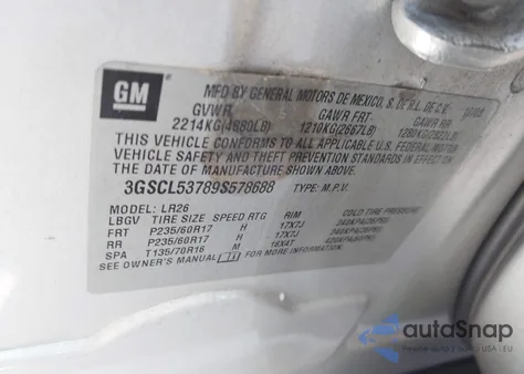 2009 Saturn Vue V6 Xr z USA, uszkodzony, nr VIN 3GSCL53789S578688